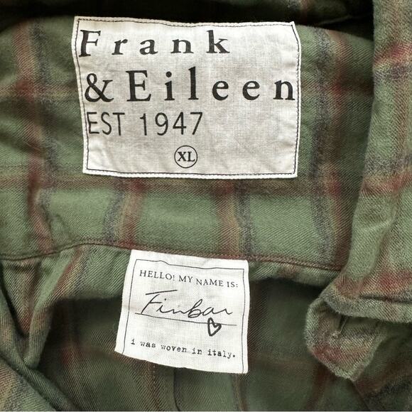 Frank & Eileen FINBAR Plaid Button Down Shirt Green XL Ling Sleeve Casual - Picture 11 of 14